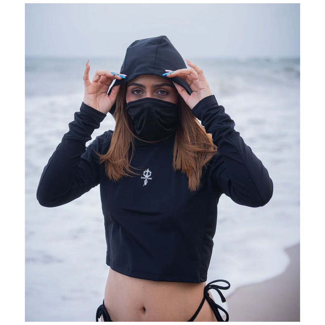 Trident Women Hooded Shirt (Black)