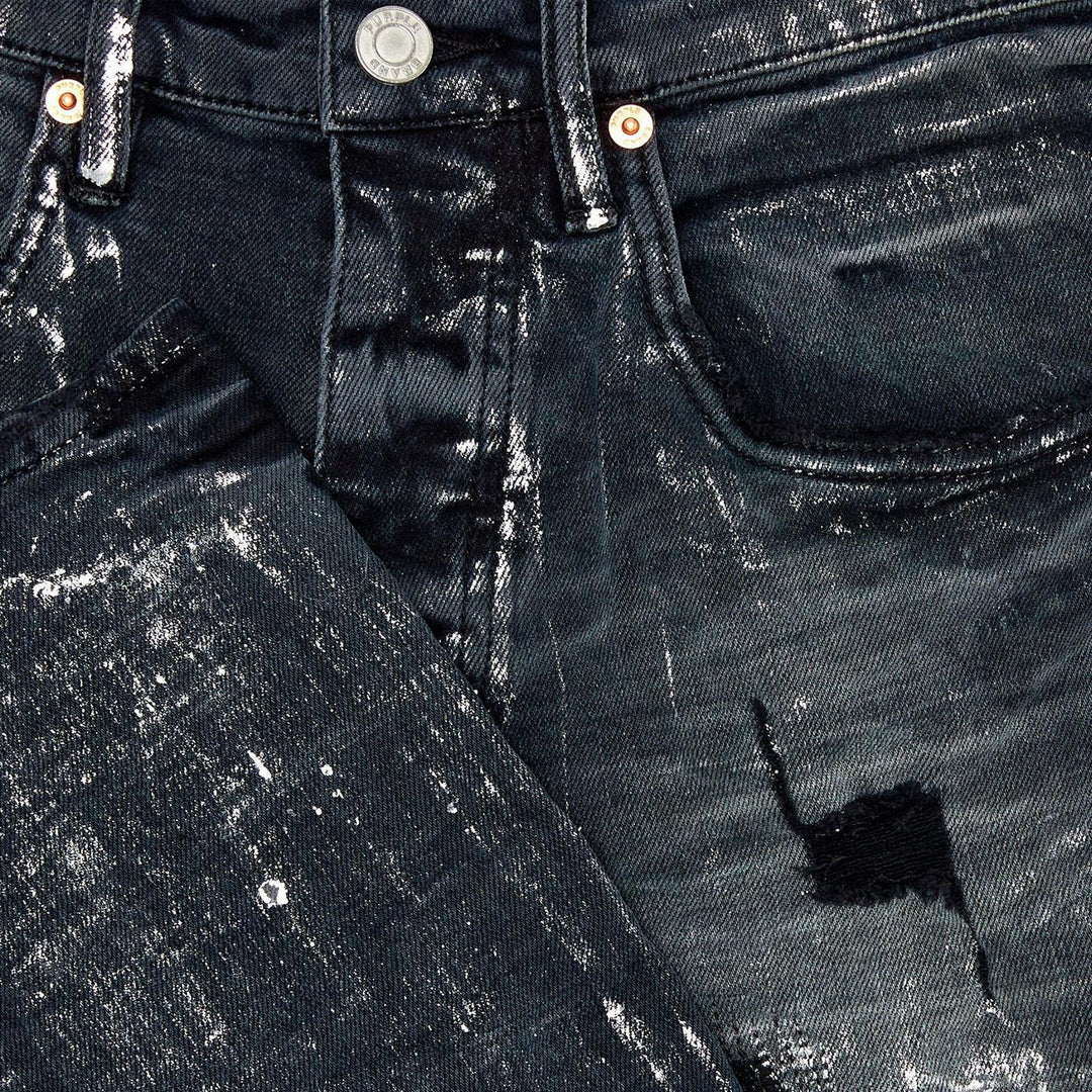 P002 Mid Rise Skinny Jean (Black Vintage Repair)