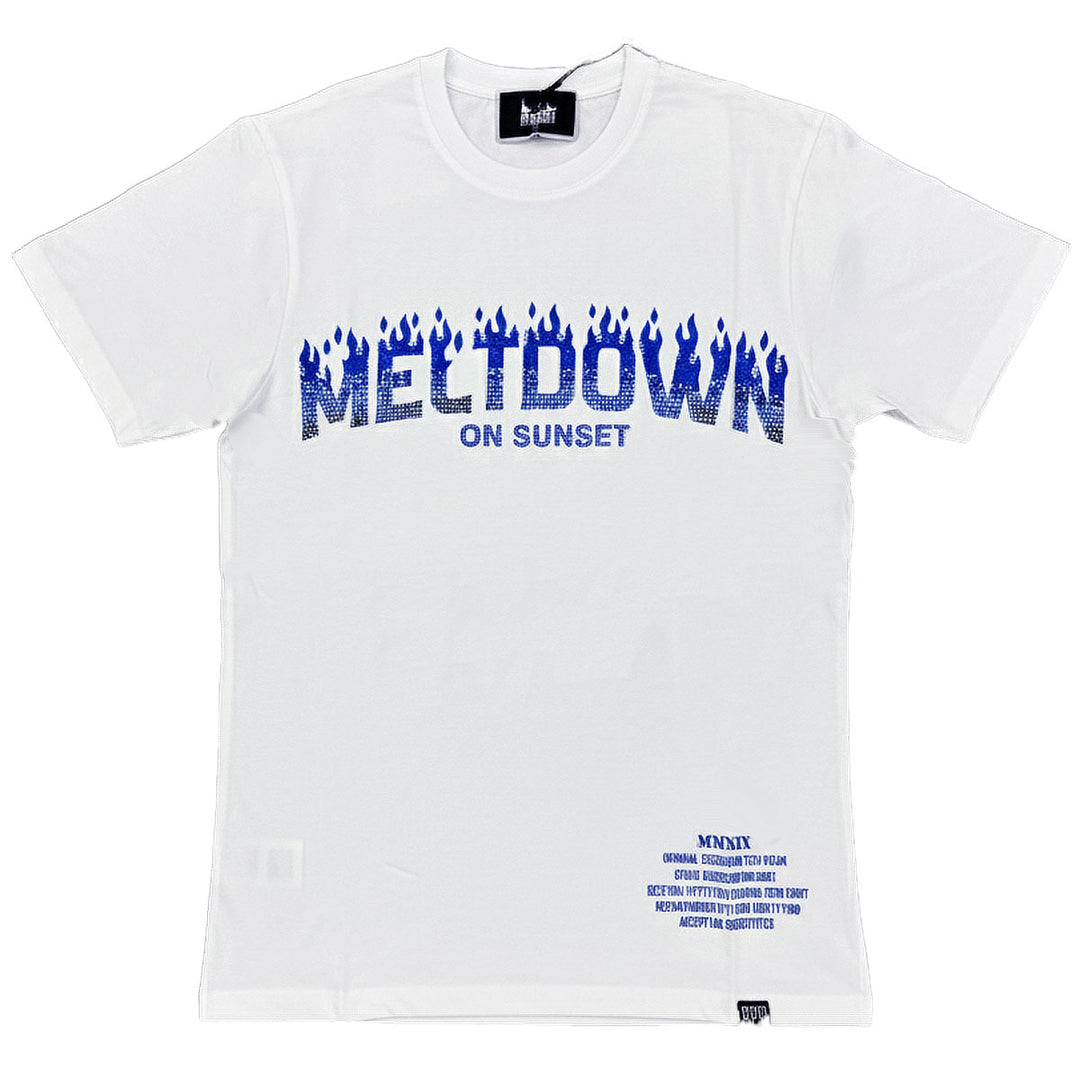Meltdown Regular Rhinestone Tee (White)