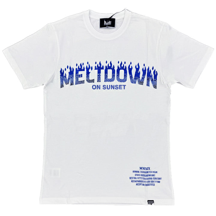 Meltdown Regular Rhinestone Tee (White)