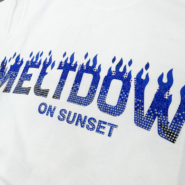 Meltdown Regular Rhinestone Tee (White)