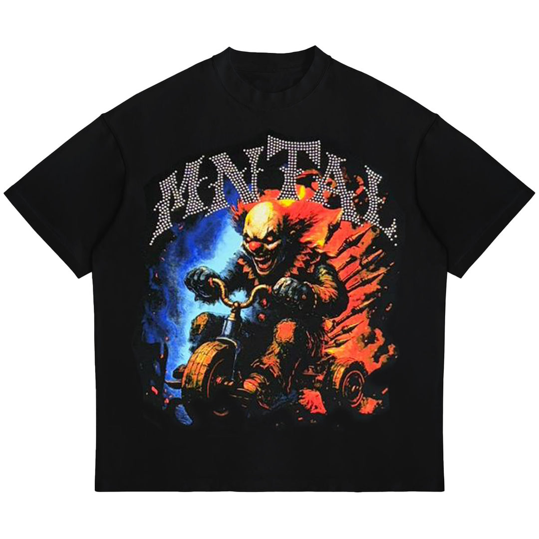 MNTAL Clown Rhinestone Tee (Black)