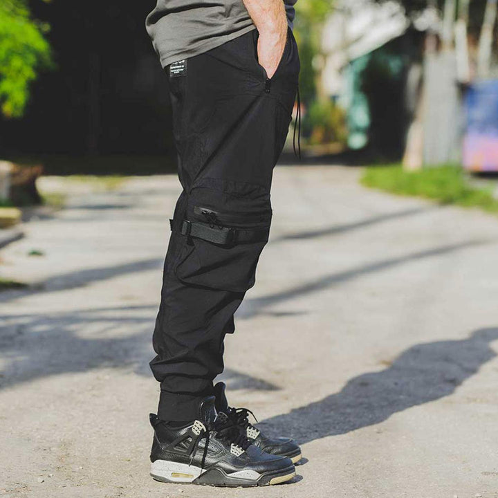 Staple Nylon Cargo Pants (Black) Side | 8&9 Clothing Co.