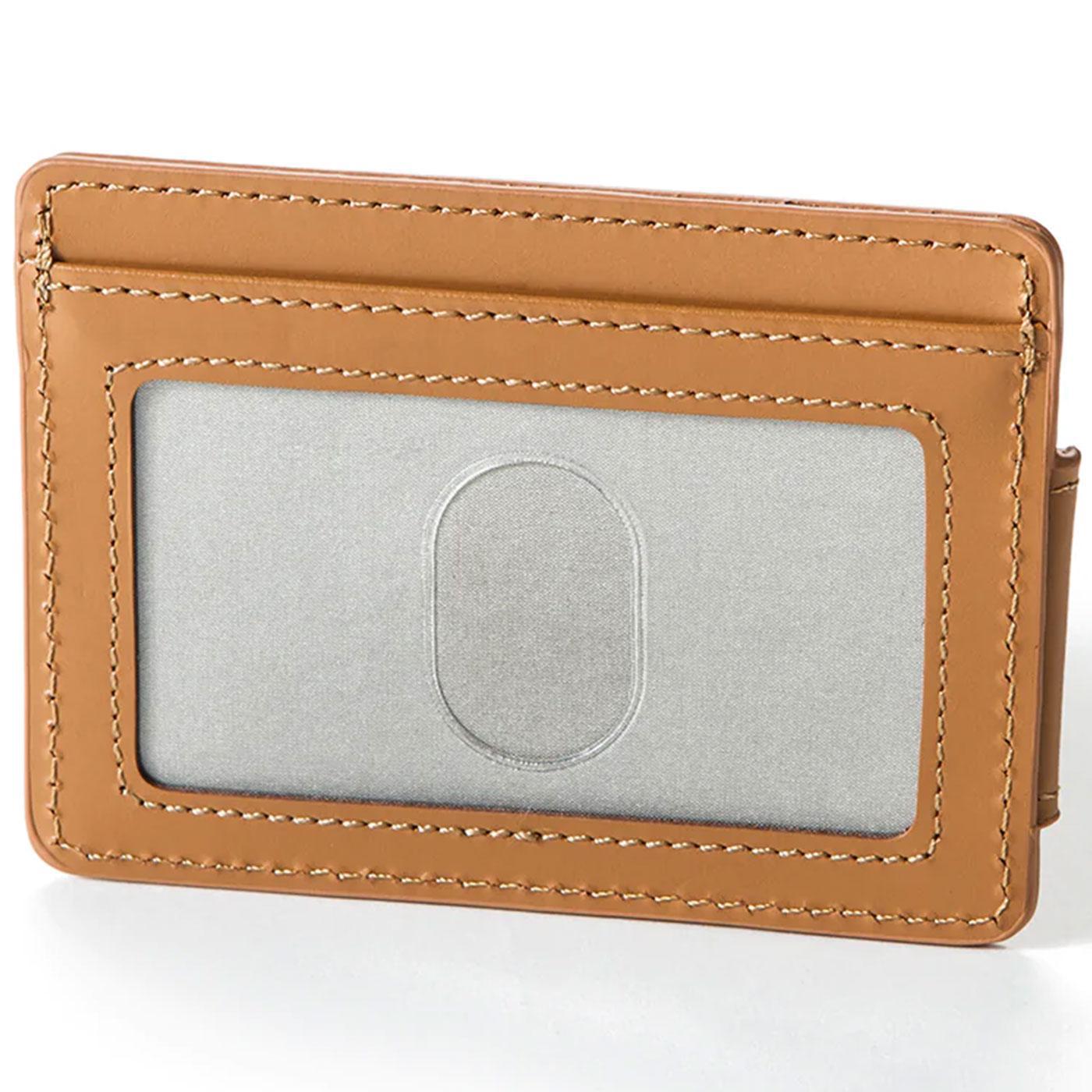 Big Chips & Cookies Money Clip Leather Card Holder (Brown) Detail