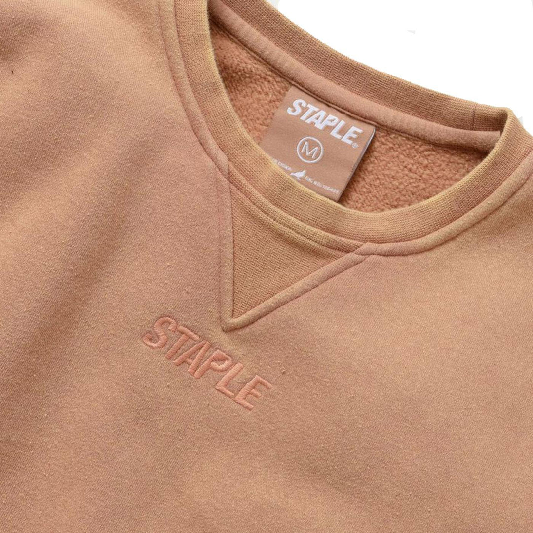 Broadway Washed Crewneck (Clay) Detail | Staple Pigeon