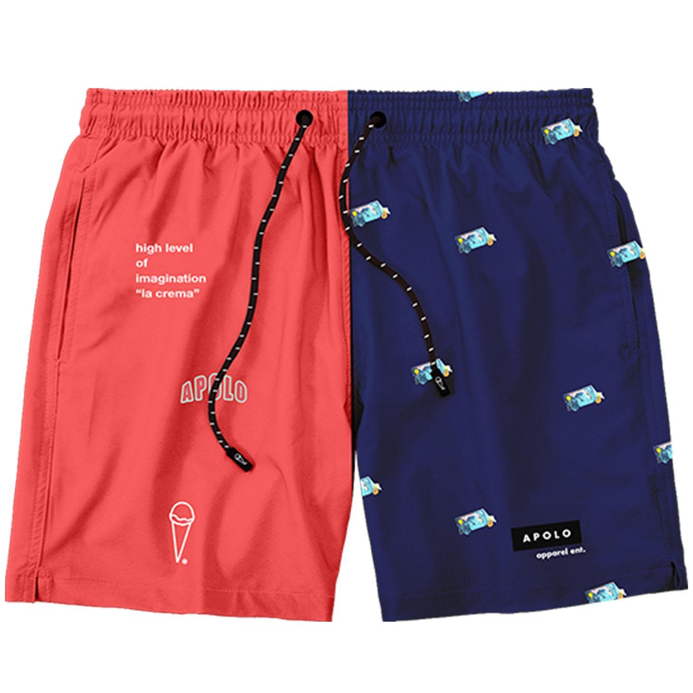 Heladería Swim Shorts (Coral/Navy) | Apolo Apparel