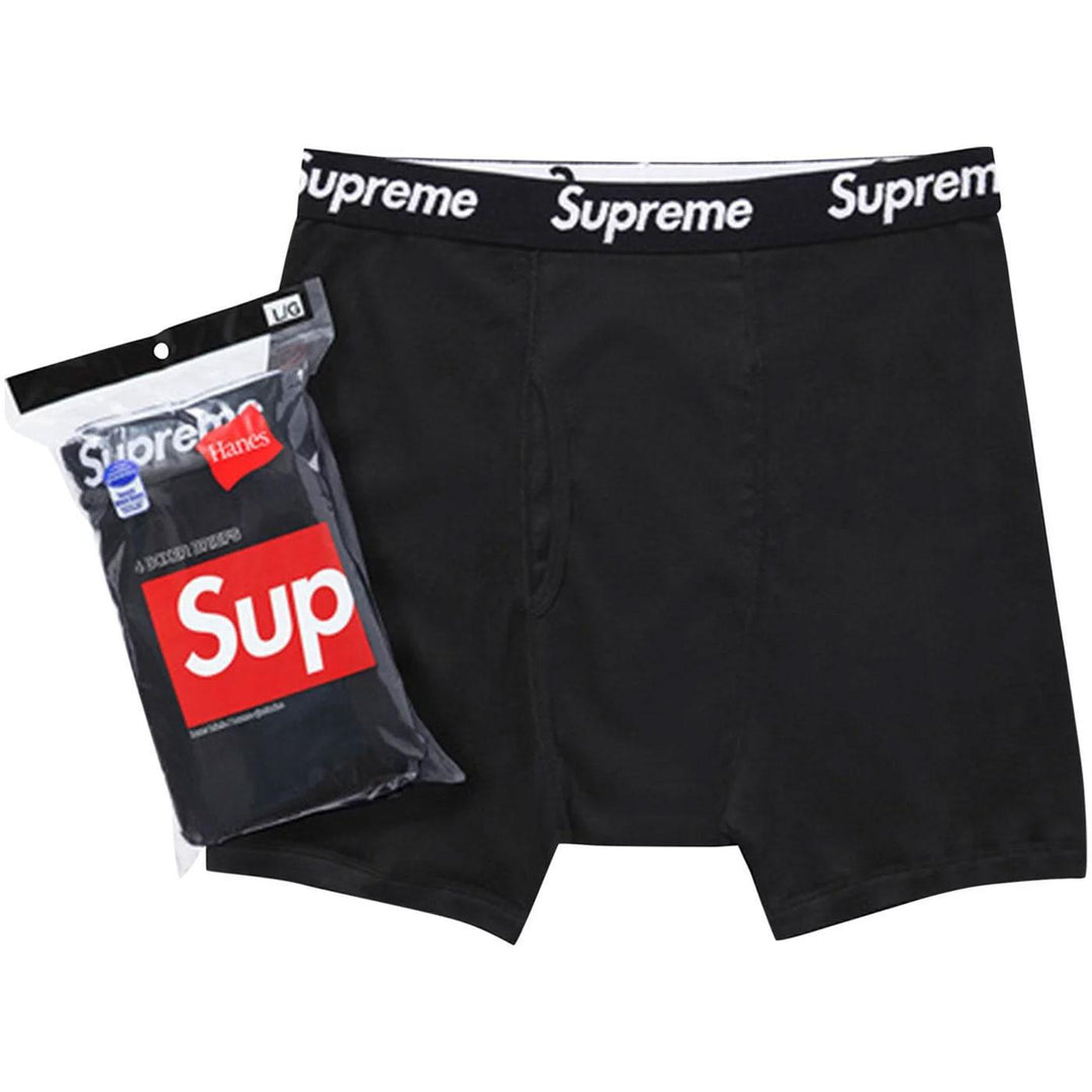 Supreme x Hanes Boxer Brief 4 Pack (Black) | USW