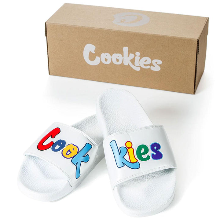 Cookies Original Mint Logo Slides (White) | Cookies Clothing