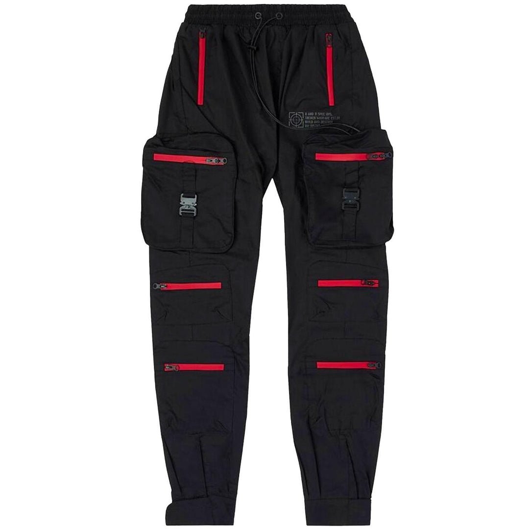 Combat Nylon Joggers (Red Zippers) | 8&9 Clothing Co.