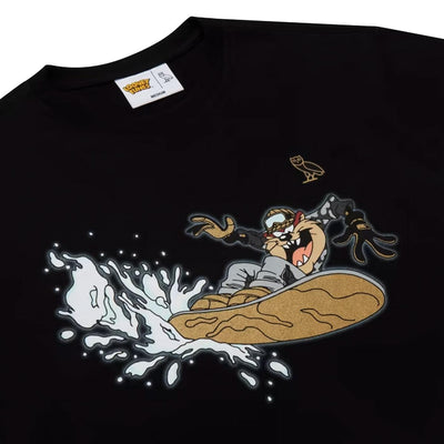 Looney Tunes™ x OVO® Tasmanian Devil Snowboard T-Shirt (Black) Detail
