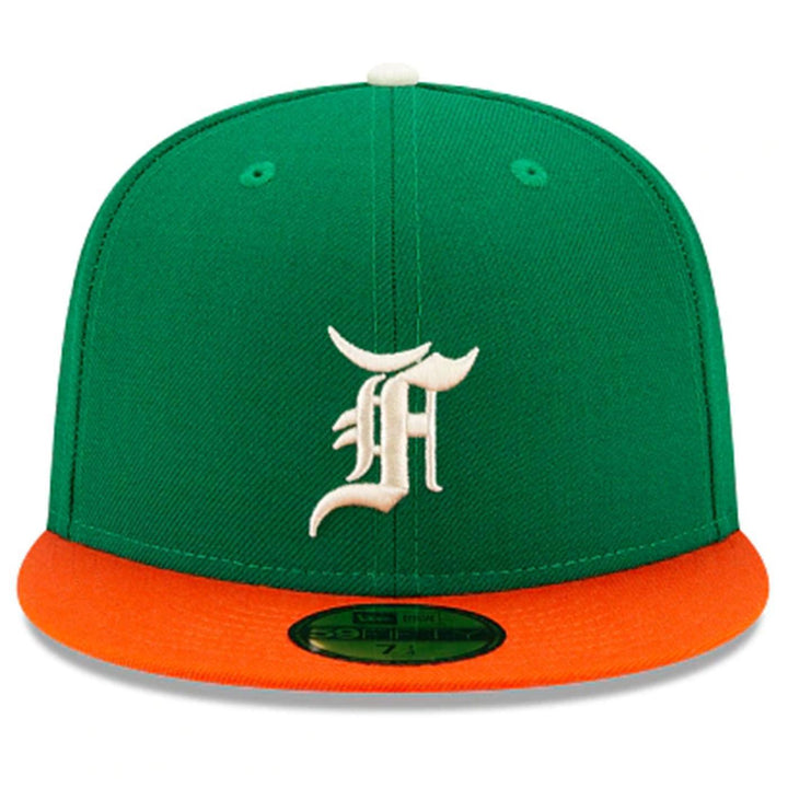 Fear of God Essentials x New Era 59Fifty Fitted Cap 'Kelly Green/Orange' Front