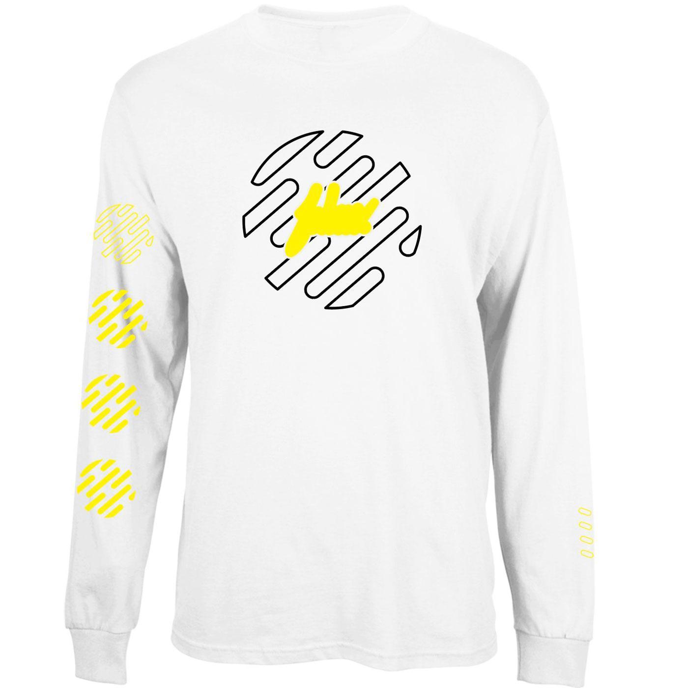 Big Logo Levitate Long Sleeve Tee (White/Yellow) | FSHNS Brand