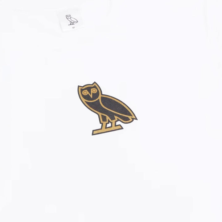 OVO Classic Owl T-Shirt (White) Detail | October's Very Own