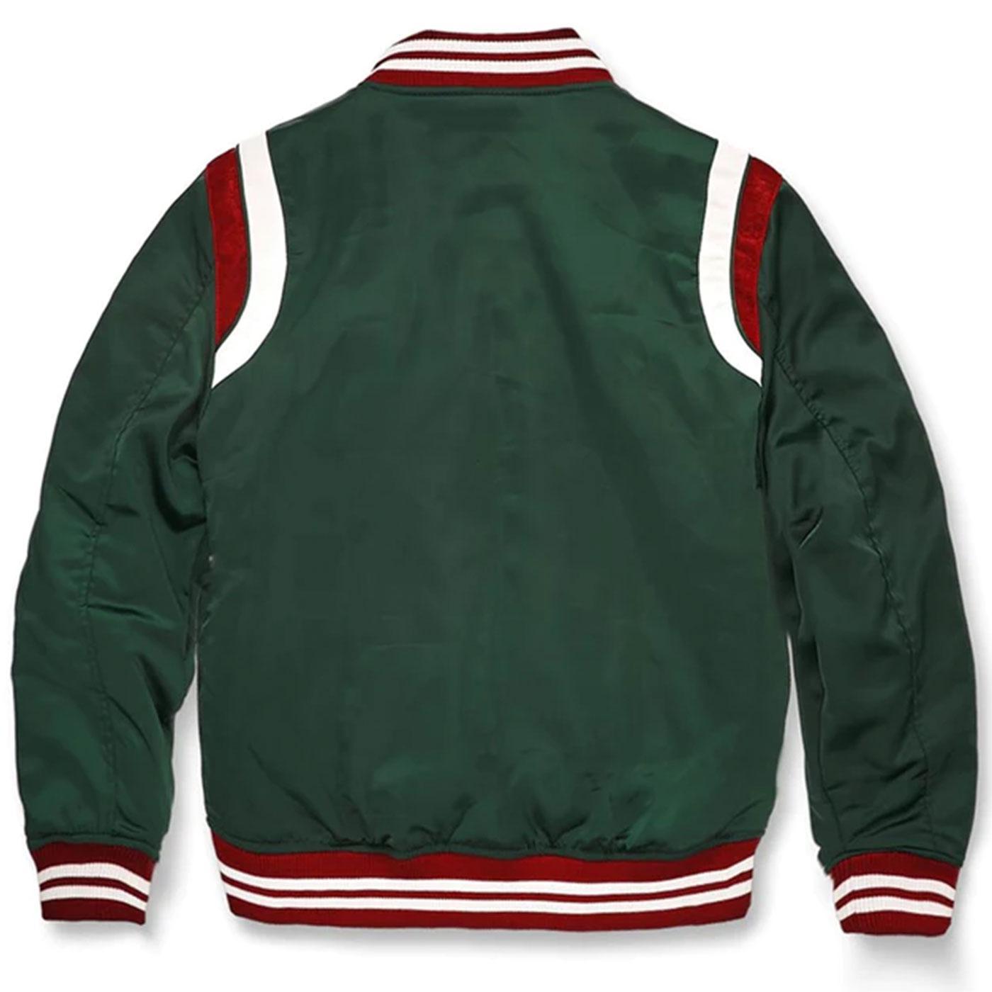Luxe Varsity Jacket (Green) Rear | Jordan Craig