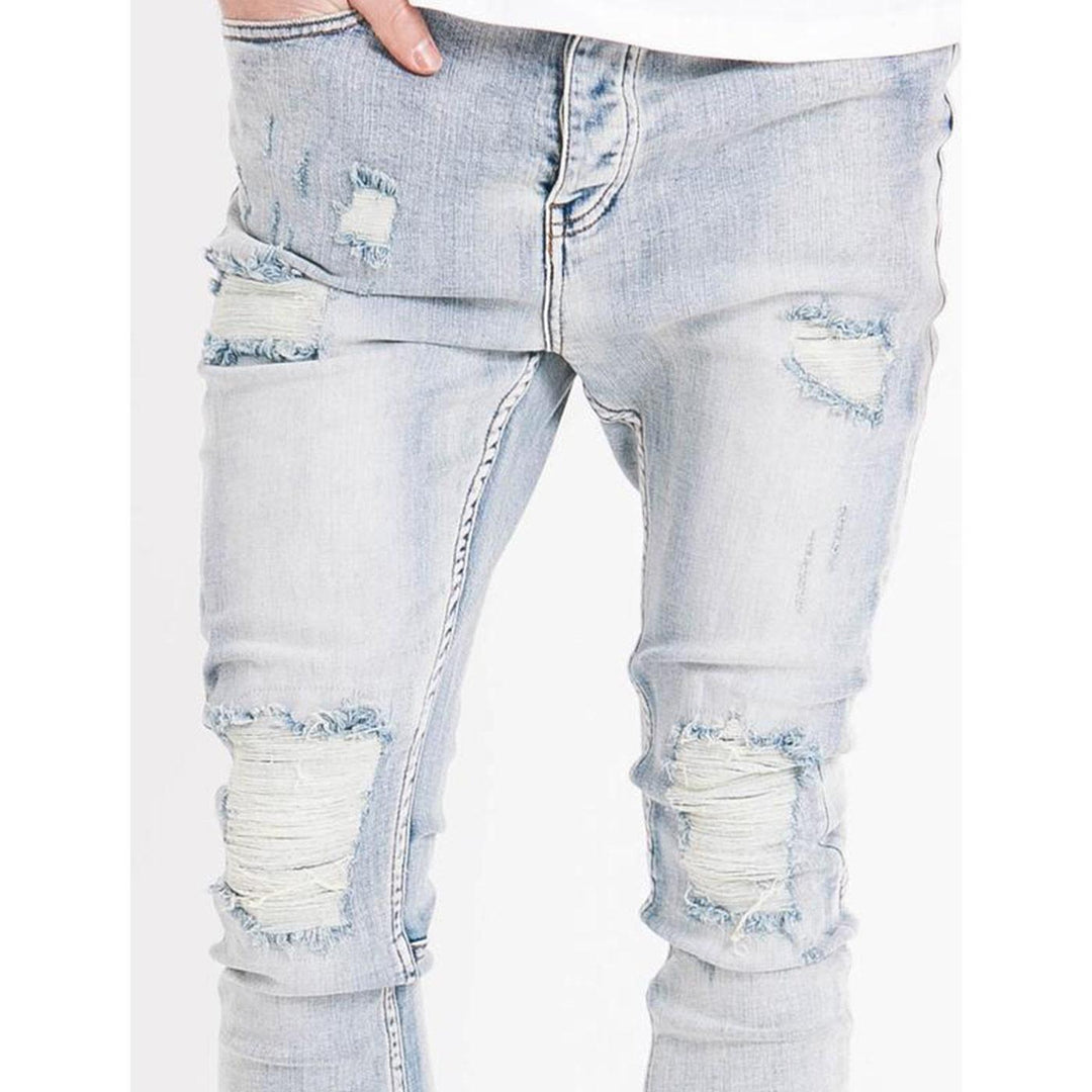 Destroy Fabric Jeans (Blue) Detail | Sixth June