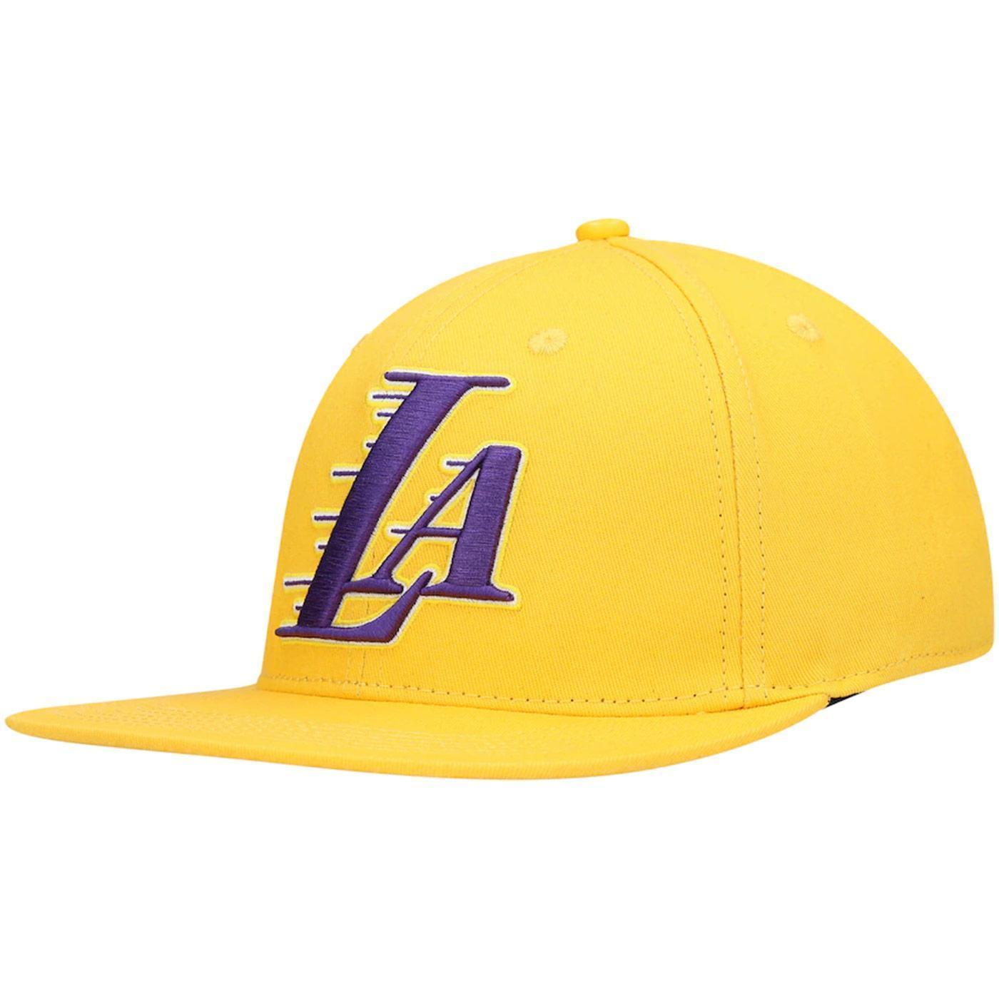Los Angeles Lakers LA Logo Snapback Hat (Yellow) Side | Pro Standard