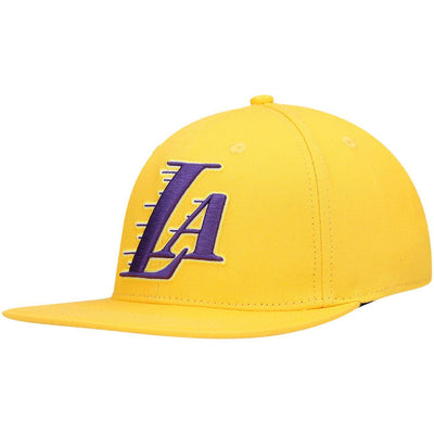 Los Angeles Lakers LA Logo Snapback Hat (Yellow) Side | Pro Standard