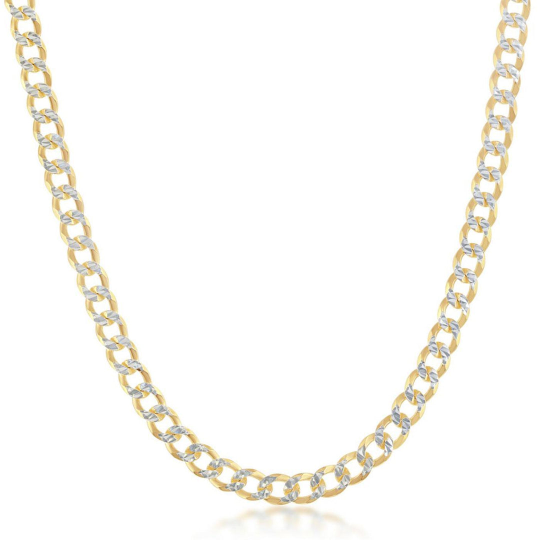 Sterling Silver 4.2mm Pave Cuban Chain - Gold Plated | USW