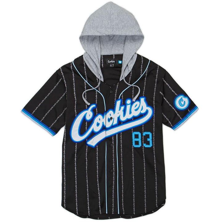 Puttin' In Work Hooded Baseball Jersey (Black) | Cookies Clothing