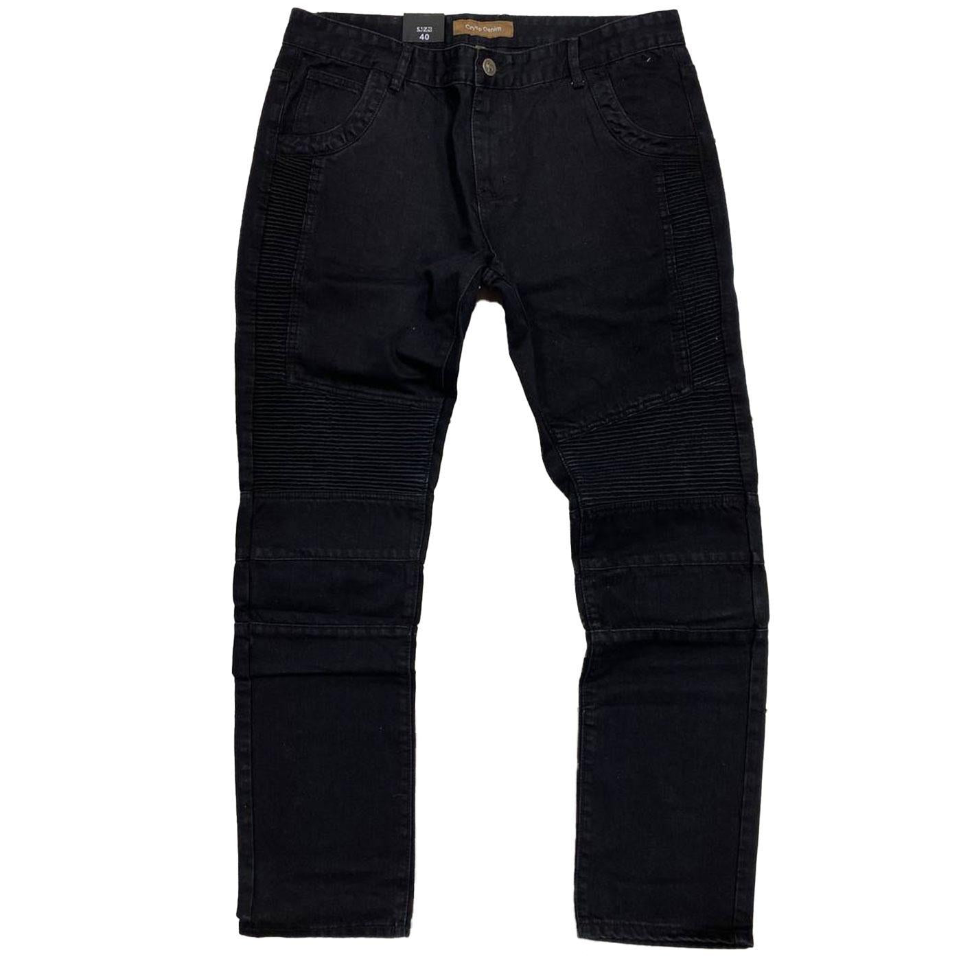 Minimal Ribbed Jeans (Black) | Crysp Denim