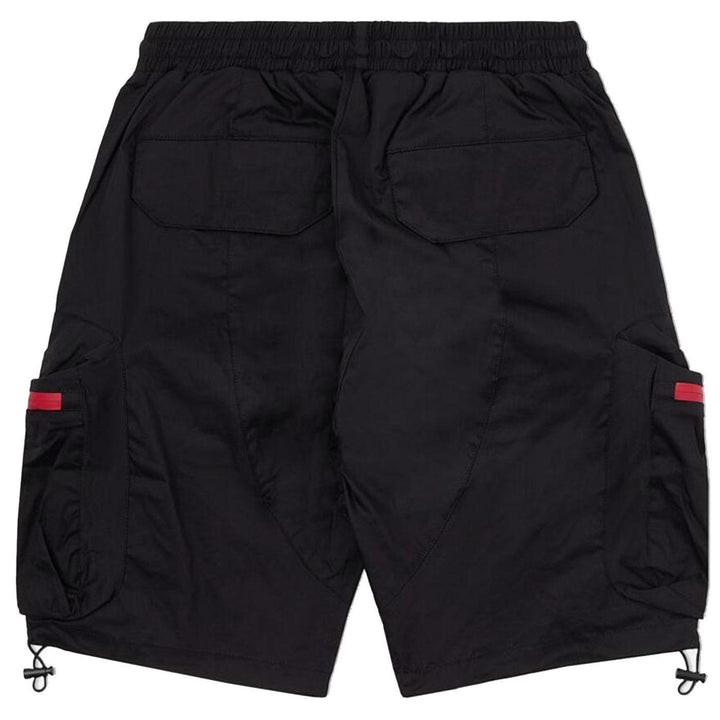 Combat Nylon Shorts (Black/Red) Rear | 8&9 Clothing