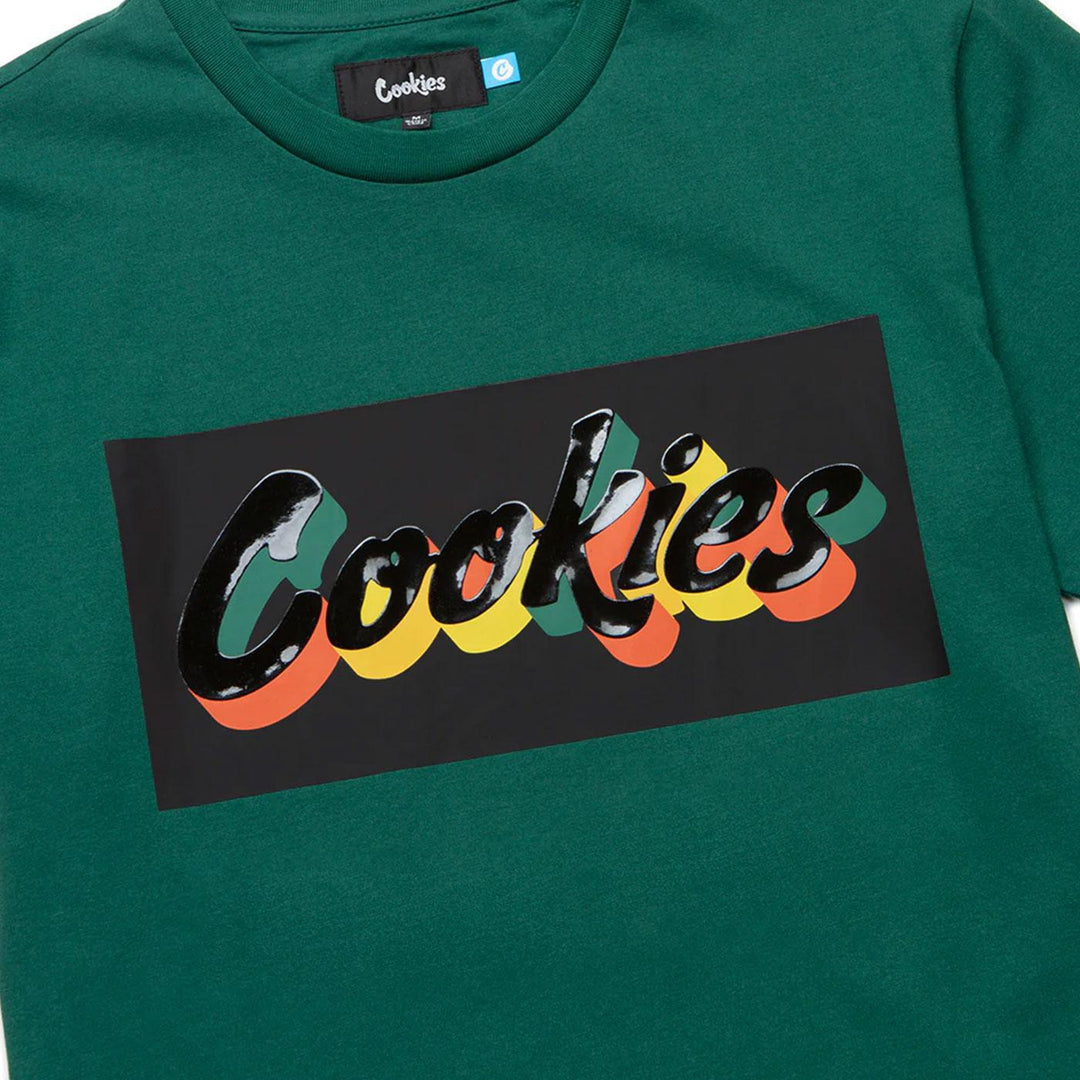 Searchlight Gel Print S/S Knit (Forest Green) Detail | Cookies Clothing