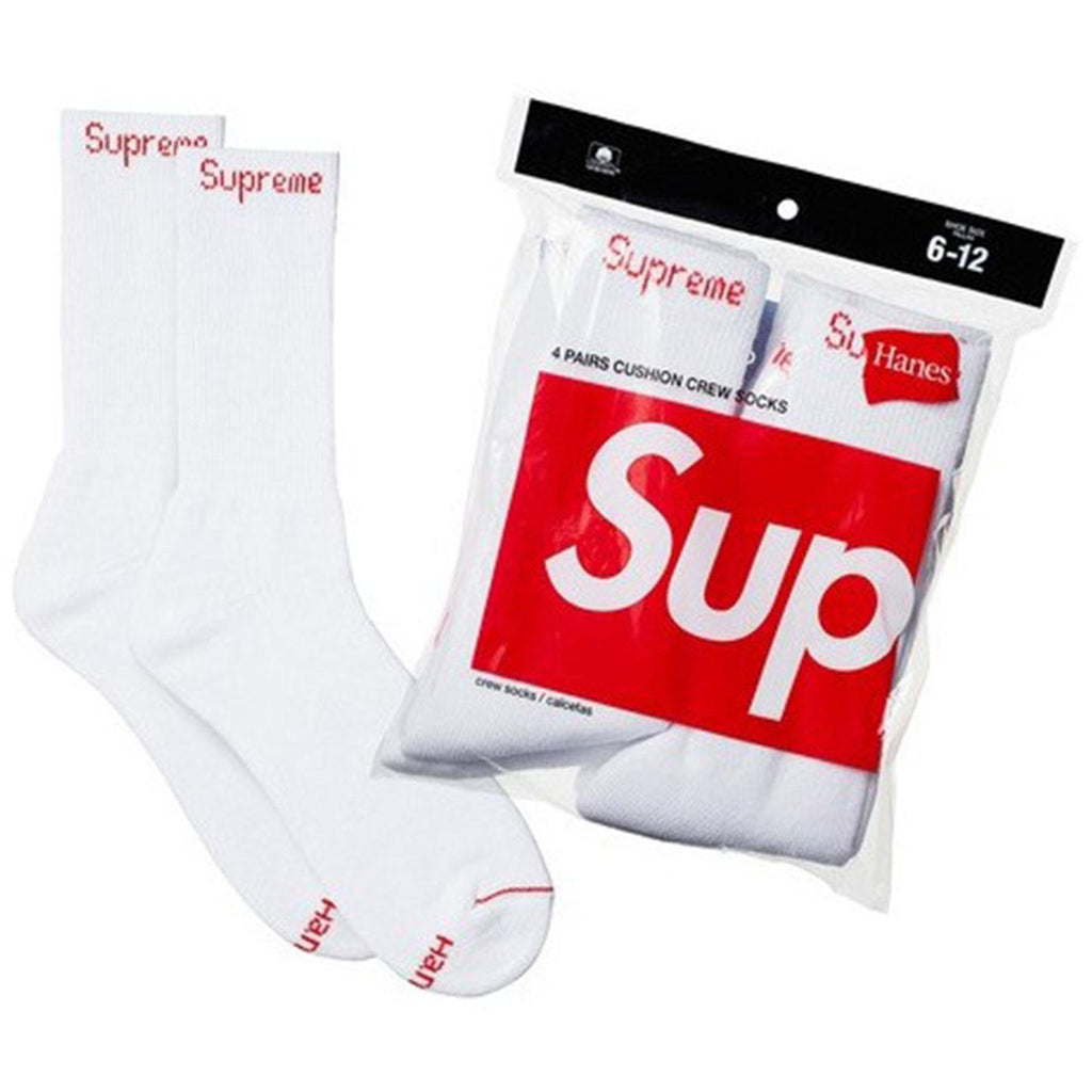 Supreme x Hanes Crew Socks (White) | USW – Urban Street Wear