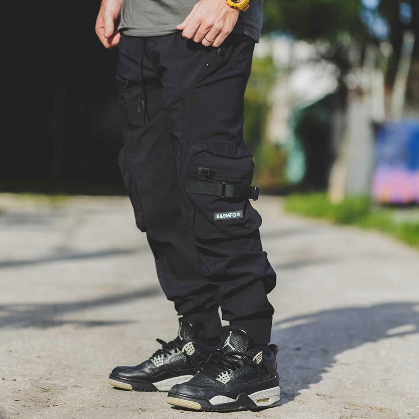 Staple Nylon Cargo Pants (Black)