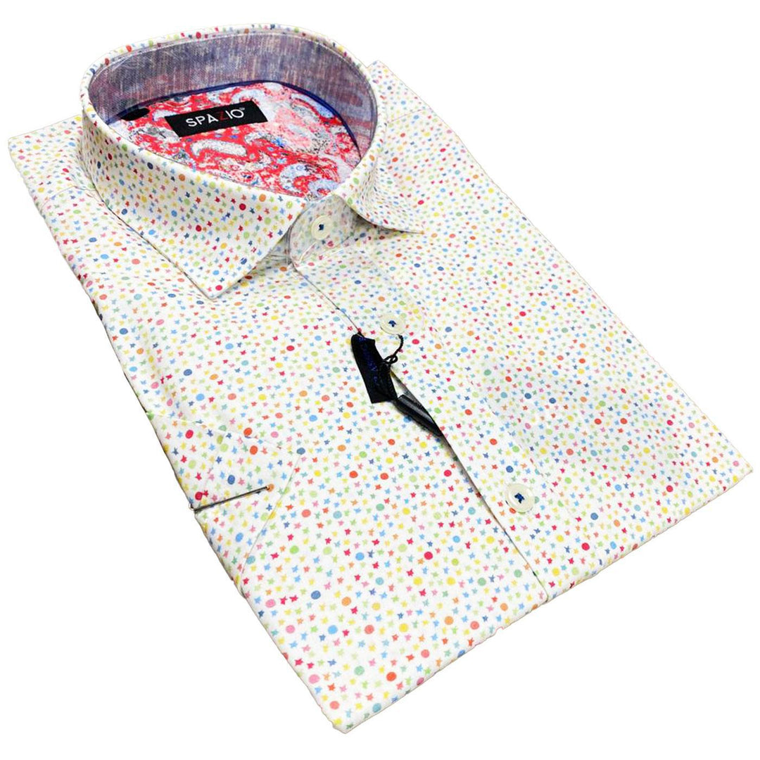Star Circle Button-Up Shirt (White) | Spazio Clothing