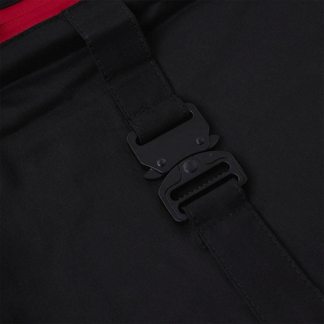 Combat Nylon Joggers (Red Zippers) Detail | 8&9 Clothing Co.