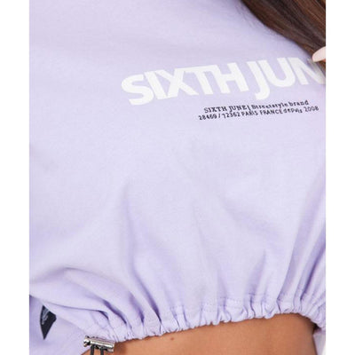 Drawcord Cropped Top (Lilac) Detail | Sixth June