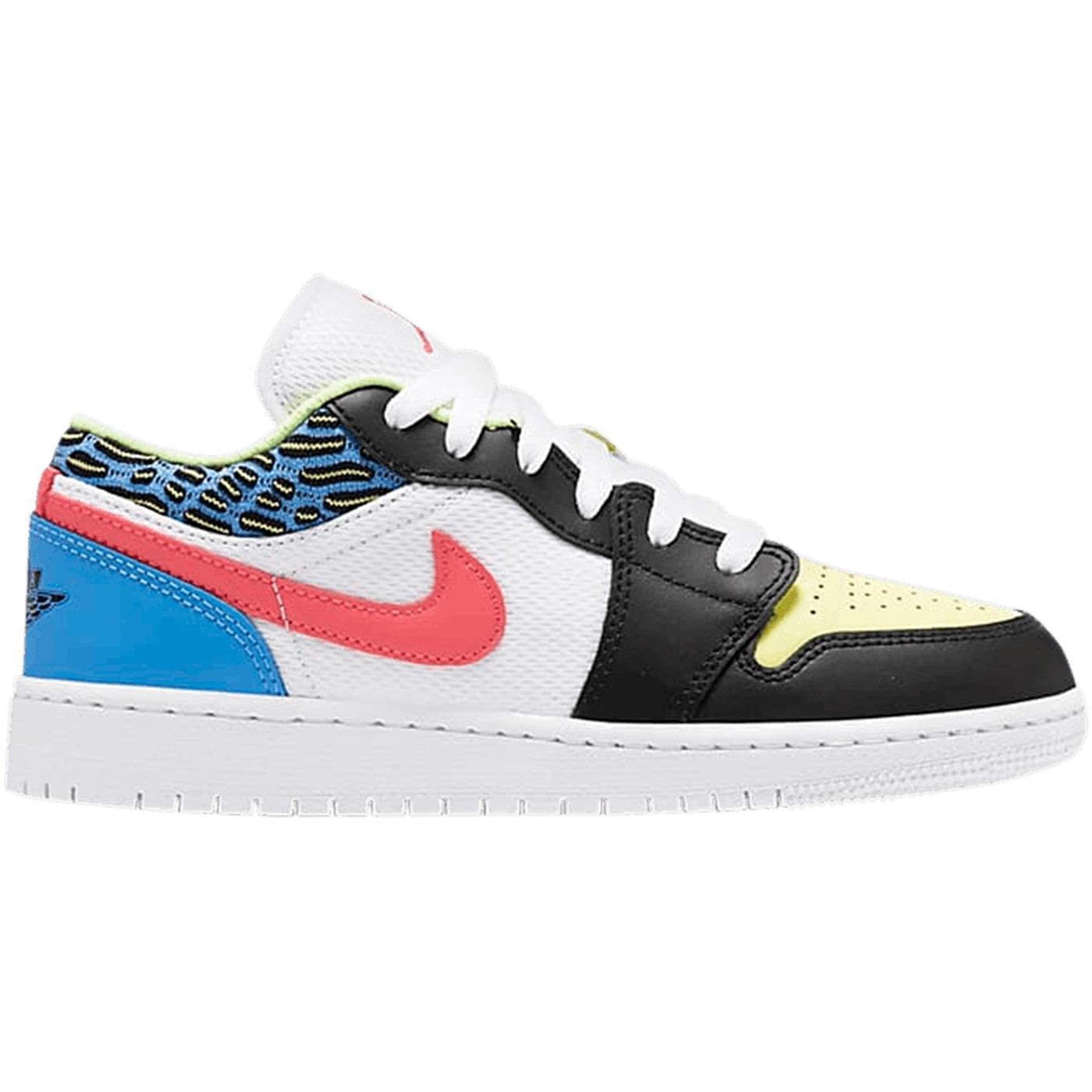 Air Jordan 1 Low Retro Funky Patterns multi color size 4 GS basketball newest shoes