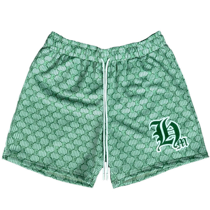 HM Ski Mask Pattern Shorts (Green) | Hasta Muerte