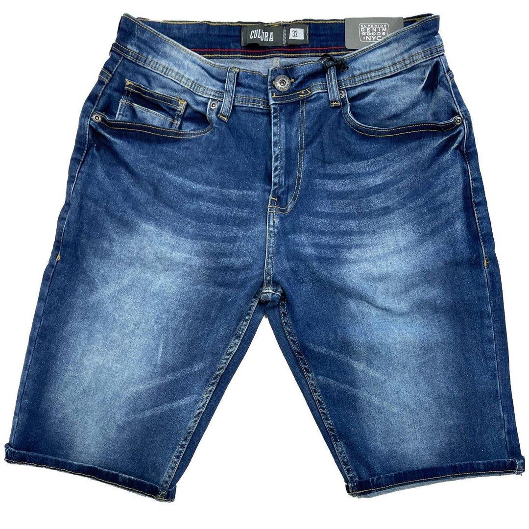 011 Stretch Jean Shorts (Stone Wash) | Kickback Jeans