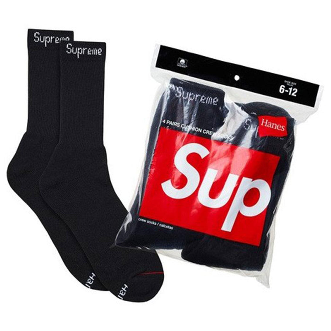 Supreme x Hanes Crew Socks (Black) | USW