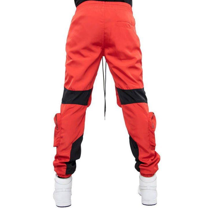 Color Block Nylon Set (Red) Pants Rear | EPTM