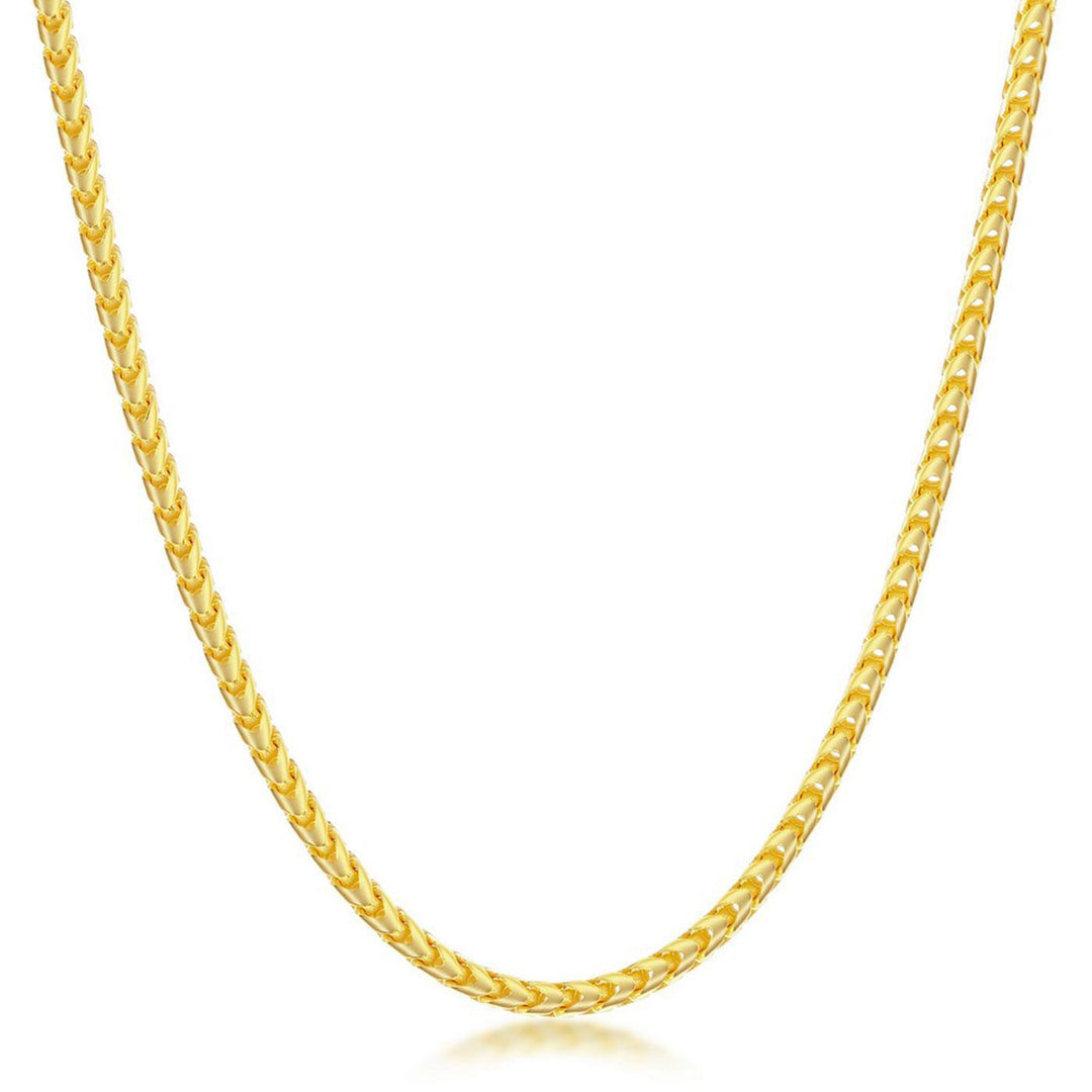 Sterling Silver 2.3mm Franco Chain - Gold Plated | USW