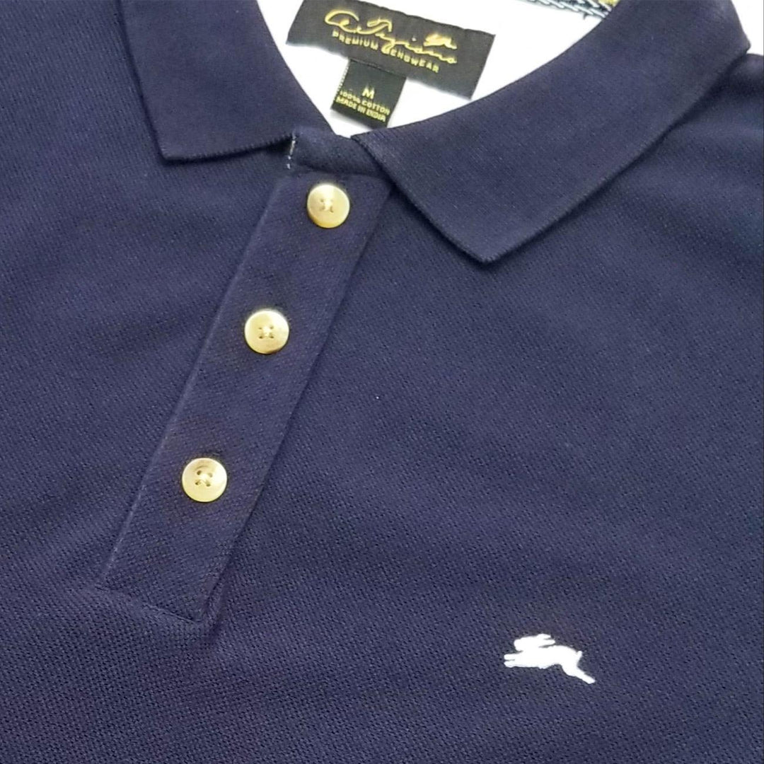 Marcus Polo Shirt (Navy) Detail | A. Tiziano