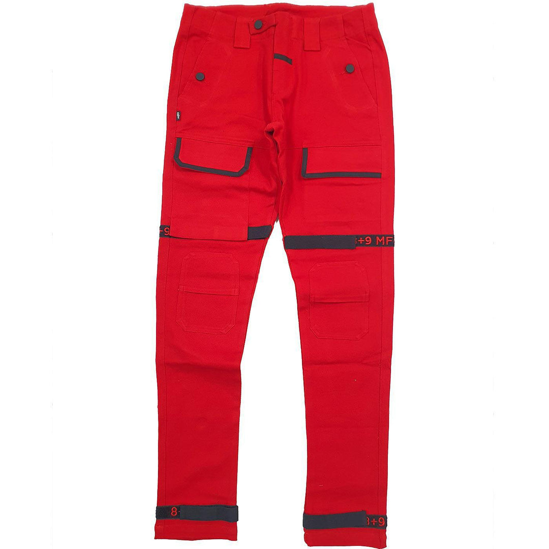 Strapped Up Slim Utility Pant (Red) | 8&9 Clothing Co.