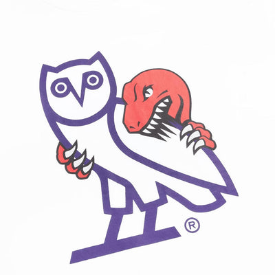 OVO / Mitchell & Ness '95 Raptors OG Owl T-Shirt (White) Detail