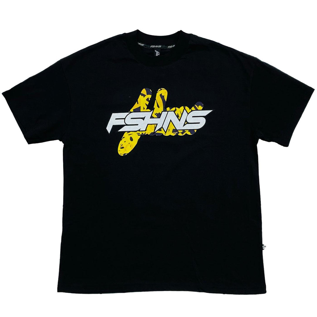 Faded Logo Oversize Tee (Black/Yellow) | FSHNS Brand