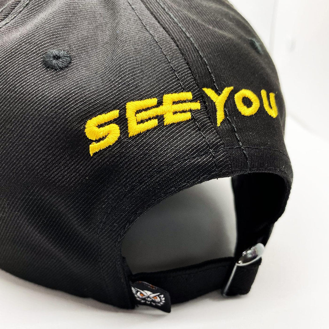 Owl Vision Hat (Black/Yellow) Rear | Hats