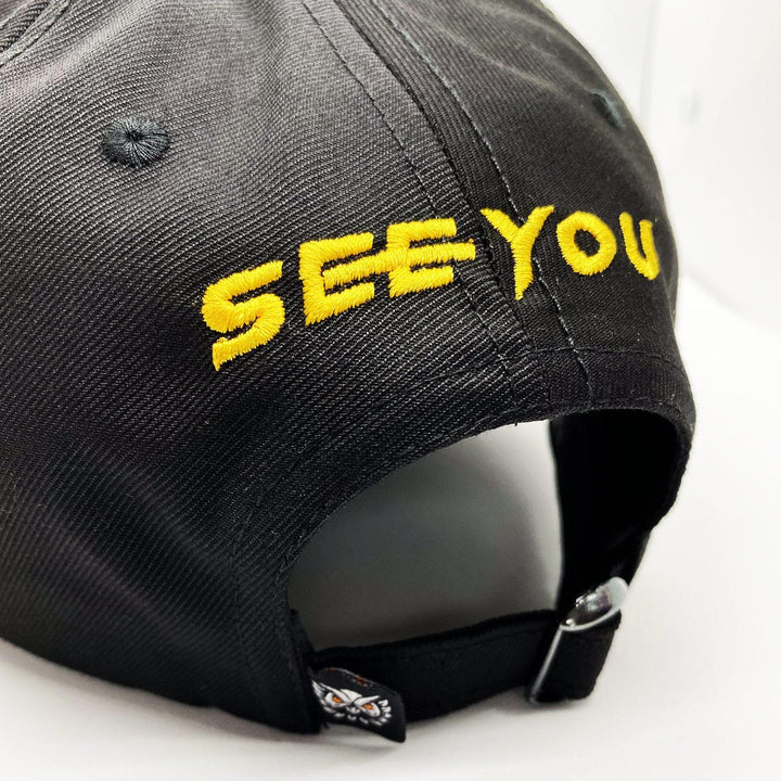Owl Vision Hat (Black/Yellow) Rear | Hats