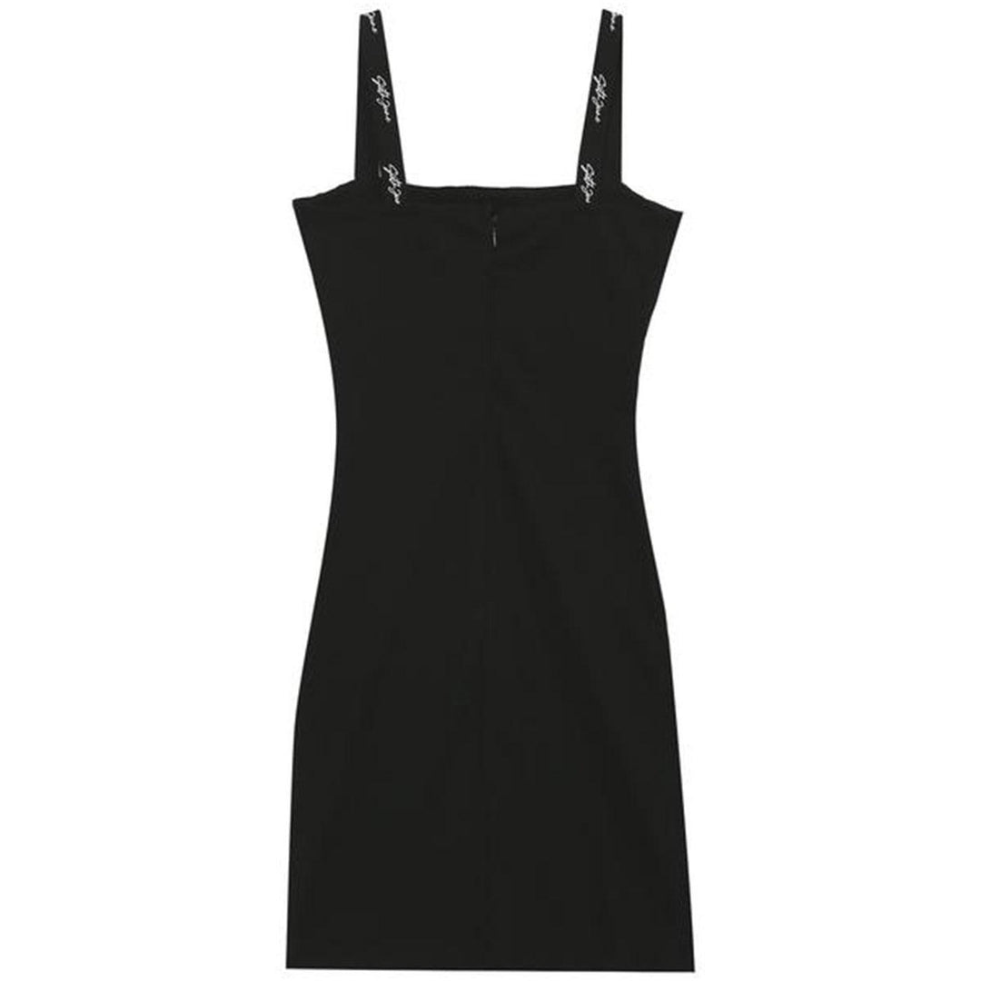 Straps Ribbed Dress (Black) Rear | Sixth June 