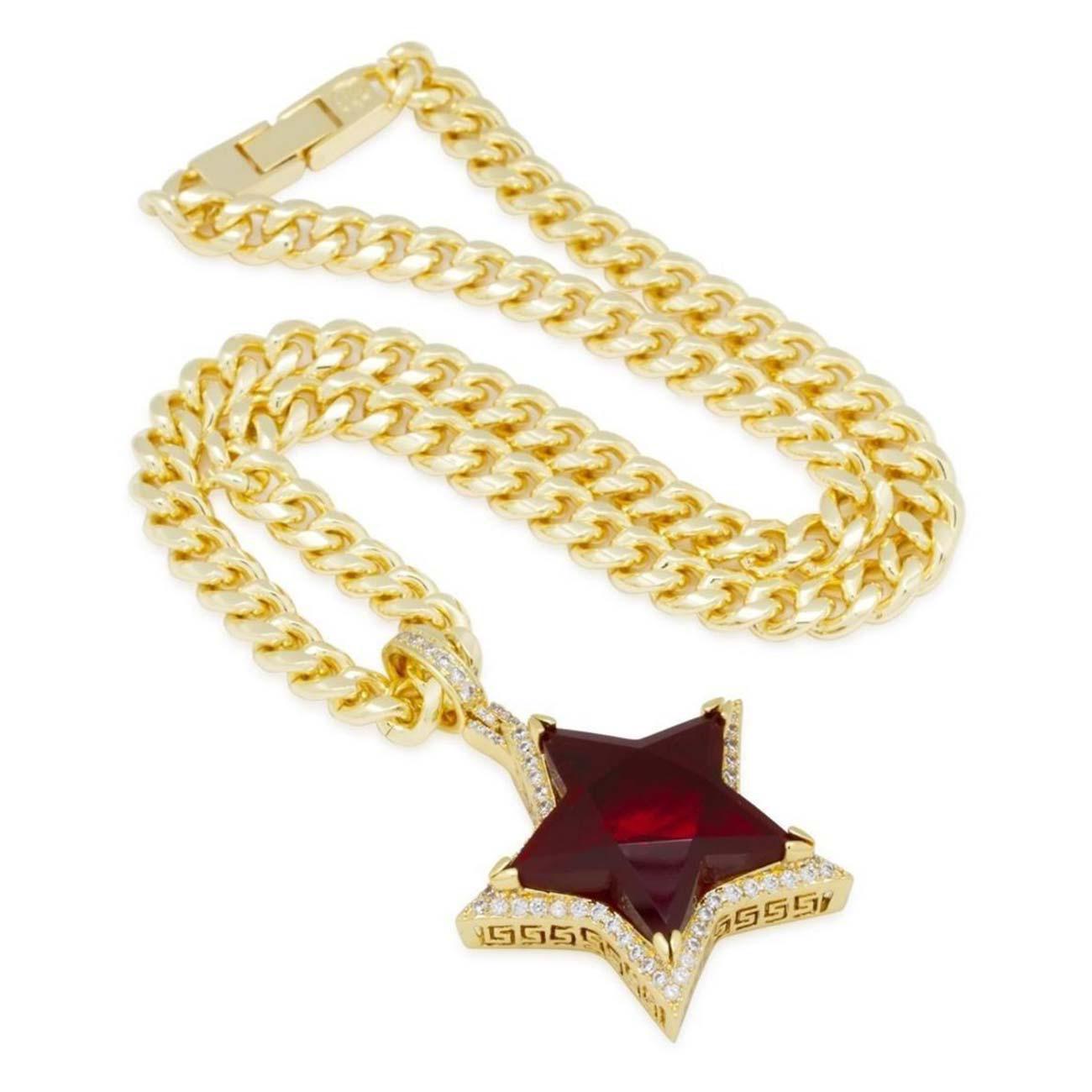Ruby Star Necklace Side | King Ice
