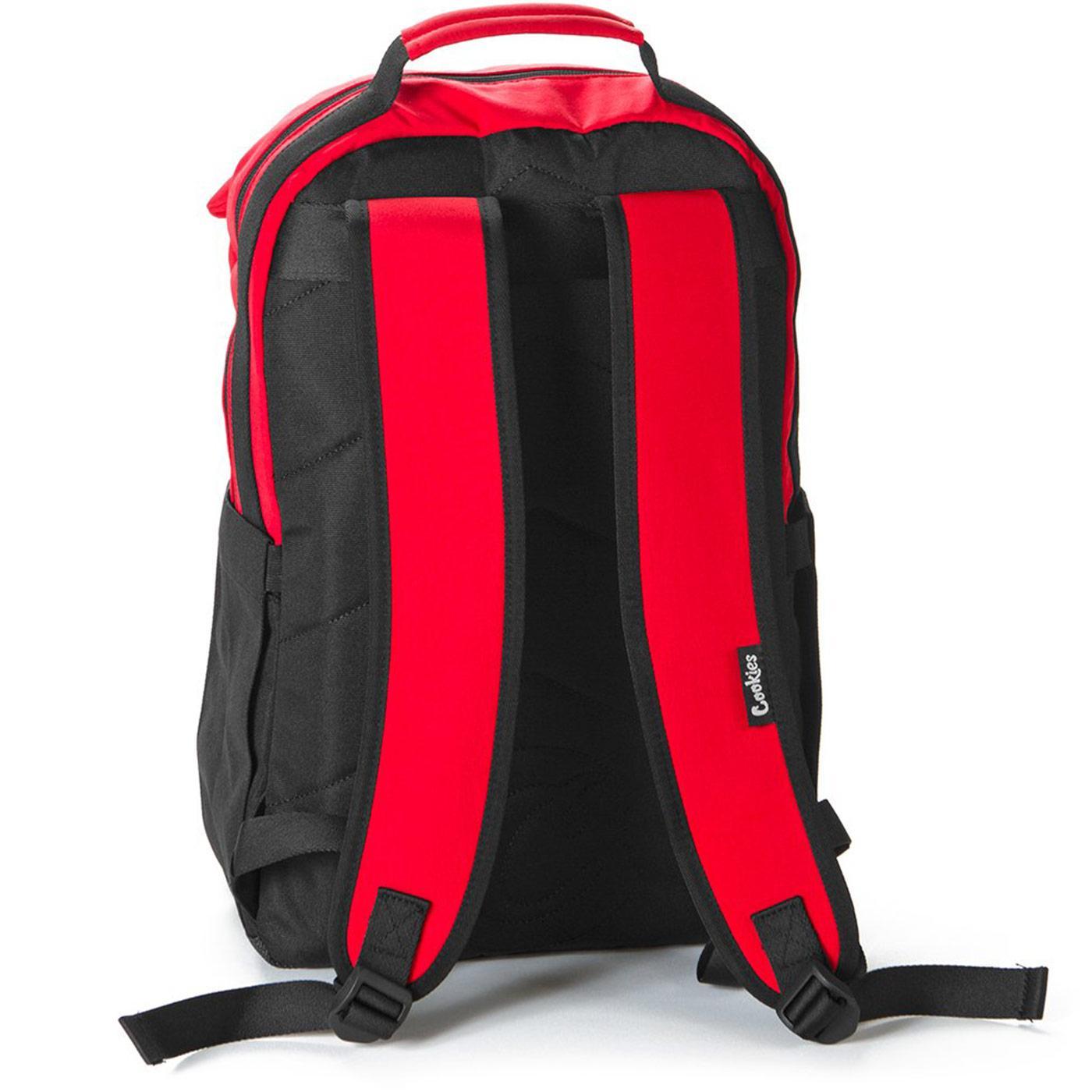 Parks Utility Sateen Bomber Nylon Backpack (Red) Rear | Cookies Clothing