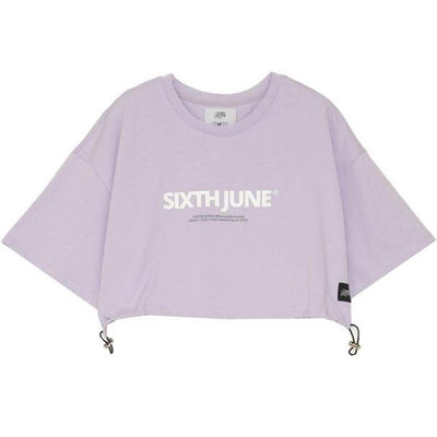 Drawcord Cropped Top (Lilac) | Sixth June