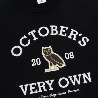 Collegiate T-Shirt (Black) Detail | October's Very Own
