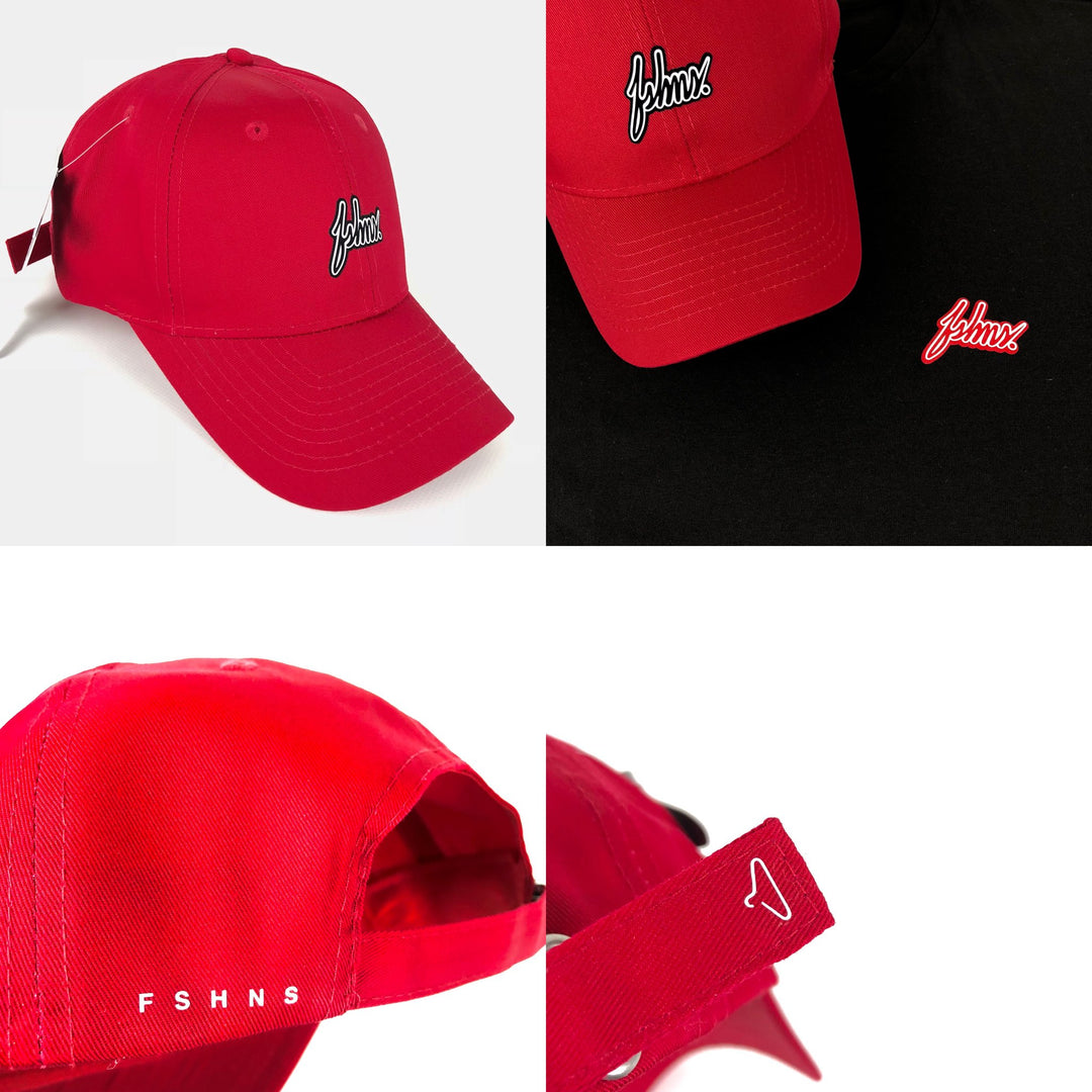 FSHNS Micro Suede Dad Hat (Red/Black)