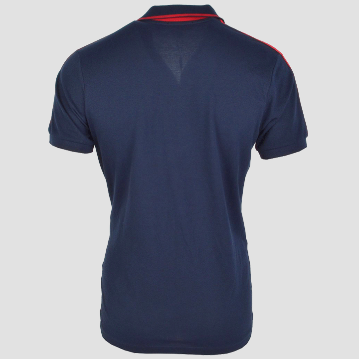 Spazio Clothing Luxe Stripe Polo Shirt Navy Red Rear View PT-5007